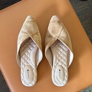 Birdies Tan Suede Mules